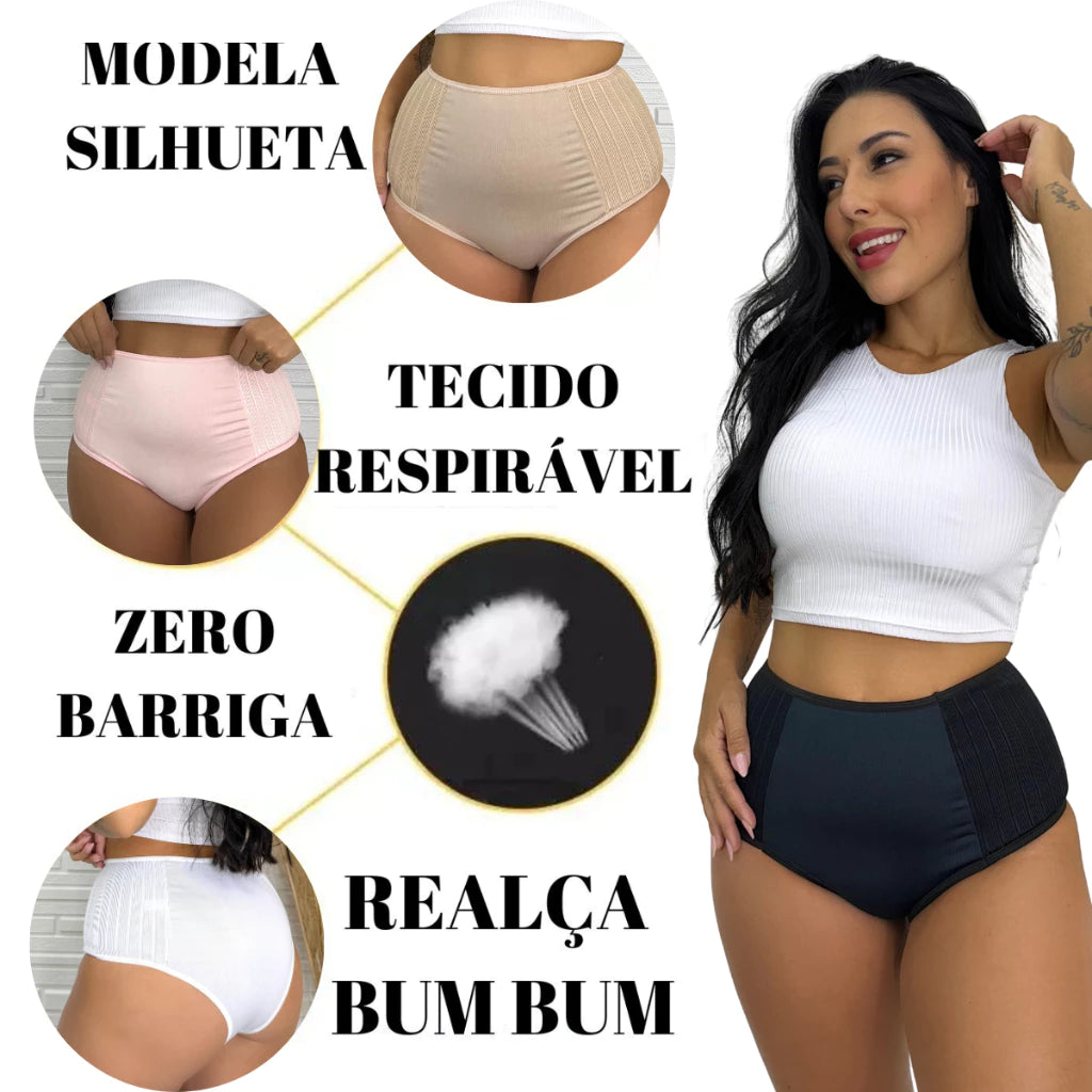 Conjunto 5 Calcinhas Pós parto Anti Culote Sortidas