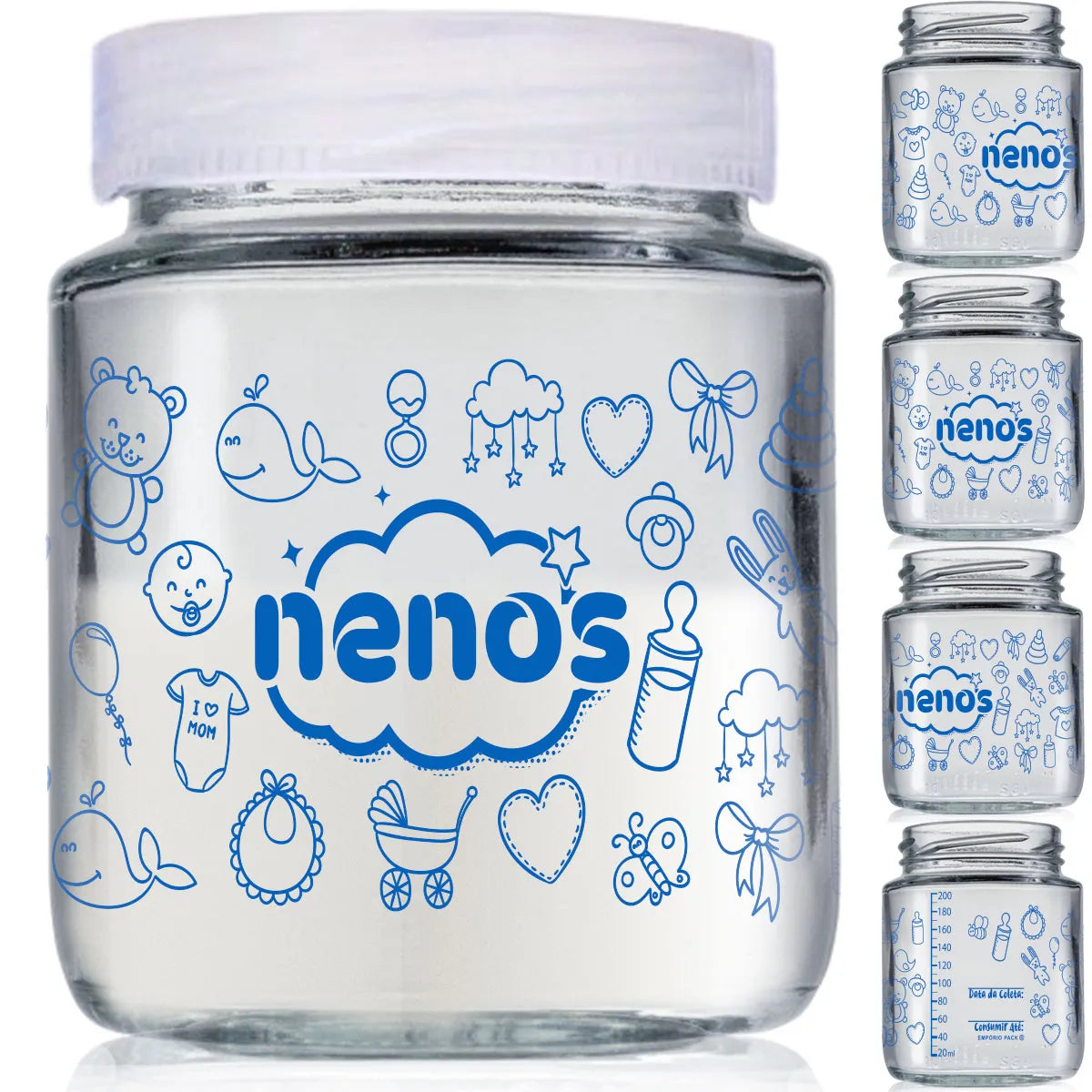 Pote de Armazenar Leite BeMom Nenos Kit com 3